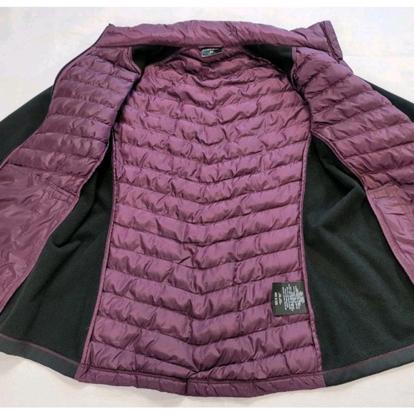 32 Degrees Heat Womens Large Full Zip Mixed Media Jacket Purple Black Puffer - Picture 9 of 9